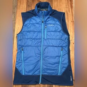 Eddie Bauer FreeHeat Primaloft Vest Mens Medium Tall Blue MT Stretch